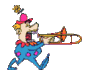 GIF animado (72364) Payaso tocando la trompeta