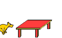 GIF animado (63753) Perro saltando mesa