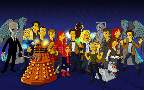 GIF animado (74154) Personajes de doctor who segun los simpson