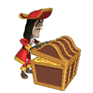 GIF animado (72434) Pirata abriendo el cofre del tesoro