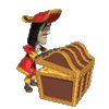 GIF animado (72434) Pirata abriendo el cofre del tesoro