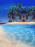 GIF animado (66387) Playa con palmeras