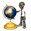 GIF animado (65594) Profesor girando globo terraqueo