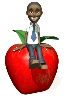 GIF animado (72562) Profesor sentado en una manzana