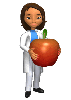 GIF animado (72565) Profesora con una manzana gigante