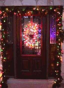 GIF animado (61266) Puerta navidad alumbrada