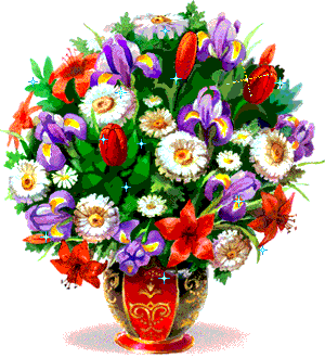 GIF animado (72982) Ramo de flores en un florero