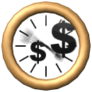 GIF animado (62273) Reloj simbolos dolar