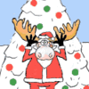 GIF animado (61267) Reno disfrazado papa noel