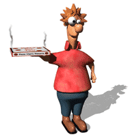 GIF animado (72583) Repartidor de pizzas moviendo la cabeza