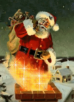 GIF animado (60861) Santa claus chimenea