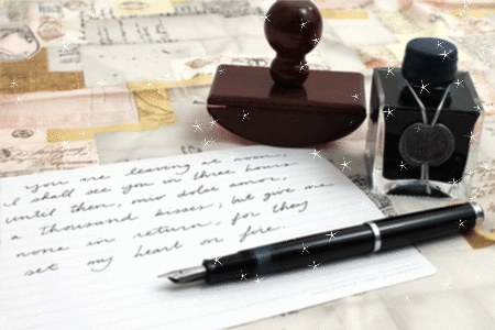 Imagen GIF de Secante pluma tinta animado