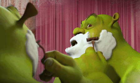 GIF animado (67969) Shrek fiona afeitandose