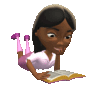 GIF animado (71931) Student reading on the floor