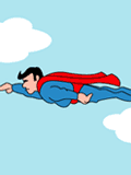 Imagen GIF de Superheroe volando animado
