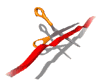 GIF animado (65638) Tijeras con lazo rojo