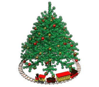 GIF animado (64730) Tren juguete arbol navidad