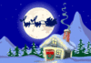 GIF animado (61066) Trineo papa noel casa
