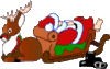 GIF animado (61067) Trineo papa noel dormido