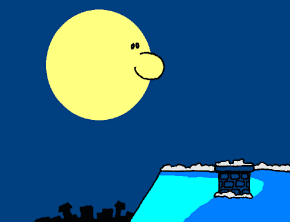 GIF animado (61072) Trineo papa noel luna