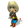 GIF animado (72705) Vaquero con una flecha en el culo