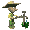 GIF animado (72718) Vaquero sacando agua del pozo