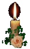 GIF animado (61676) Vela y rosa