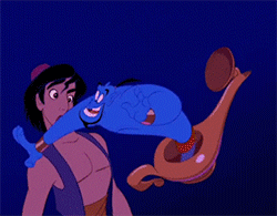 GIF animado (81423) Aladdin frotando lampara genio