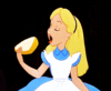 GIF animado (81620) Alicia comiendo seta