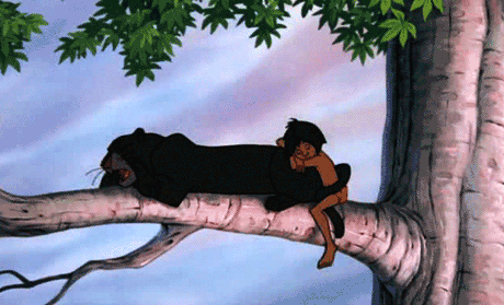 GIF animado (82836) Bagheera mowgli durmiendo