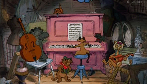 GIF animado (81714) Banda gato jazz