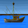 GIF animado (78299) Barco pesquero flotando