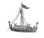 GIF animado (78310) Barco vikingo en blanco y negro