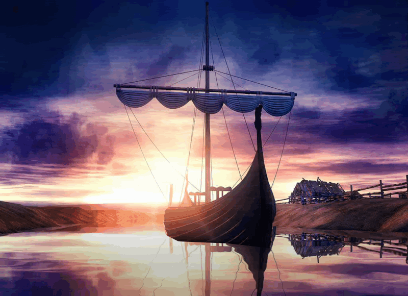 GIF animado (78313) Barco vikingo real