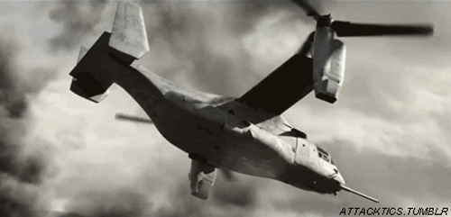 Imagen GIF de Bell boeing v osprey despegando animado