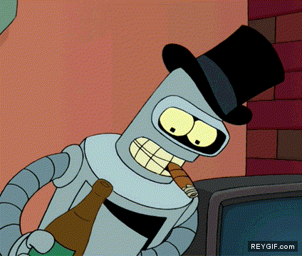 GIF animado (88920) Bender feels like a sir