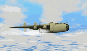 GIF animado (77581) Boeing b flying fortress en el cielo