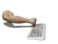 GIF animado (76219) Brazo pegando teclado