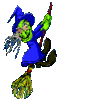 GIF animado (76834) Bruja fea volando