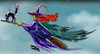 GIF animado (76837) Bruja volando cielo