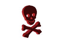 Imagen GIF de Calavera pirata roja animado