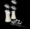 GIF animado (75807) Central nuclear sobre negro