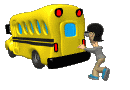 GIF animado (77488) Chico perdiendo autobus escolar