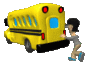 GIF animado (77488) Chico perdiendo autobus escolar