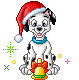 GIF animado (81190) Dalmata gorro papa noel