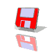 GIF animado (76297) Disquete rojo