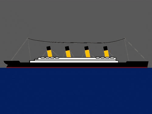 GIF animado (78431) Esquema de como se hundio el titanic
