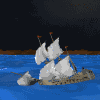 GIF animado (78350) Galeon hundiendose por tormenta