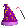 GIF animado (76870) Gorro bruja morado