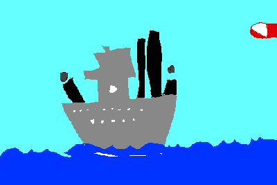 GIF animado (78256) Guerra de barcos hecha por ninos